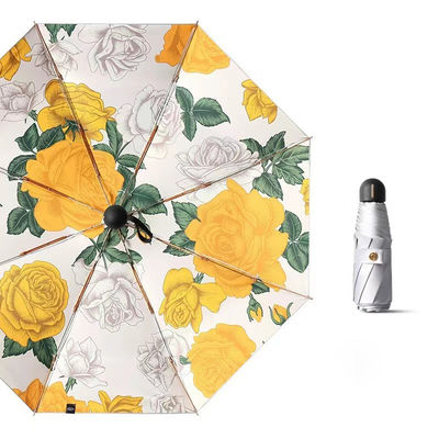 티타늄 실버 빅토리아 시크릿 프린팅 꽃 우산 성인 및 기업 선물