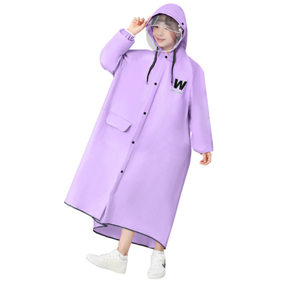 야외 활동 하이킹 레인코트 학교 여행 지퍼와 반사 스트립이 있는 폰초