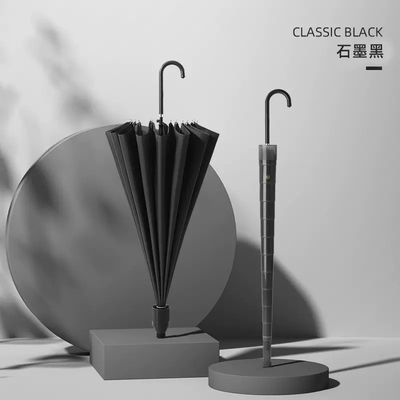 190T 포니 밀도 인쇄 로고 긴 손잡이 직선 우산 비즈니스 선물