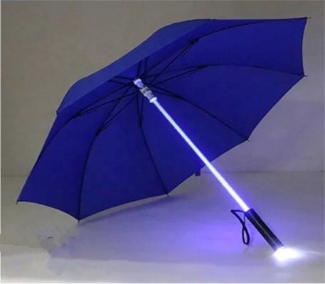 23인치 8K LED 라이트 업 우산 105cm 오픈 지름과 빠르게 건조되는 폰지 천