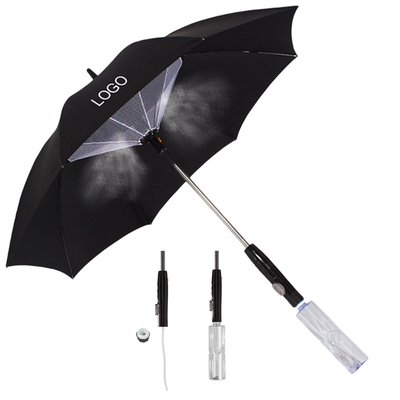 물 스프레이 안개와 로고 인쇄와 함께 Windproof 냉각 공기 팬 우산
