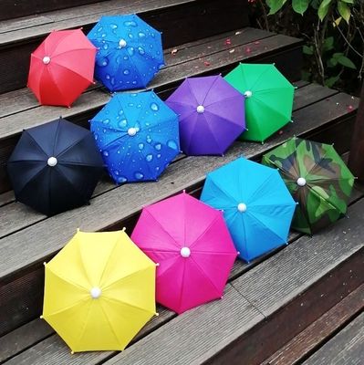 수동 오픈 야외 자전거 장난감 우산 아트 데코 폴리에스터 천 휴대 전화 자외선 차단기 비 우산