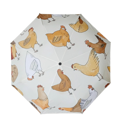 DIY 사용자 지정 디자인 용병 동물 패턴 검은색 코팅과 함께 세 번 접는 우산