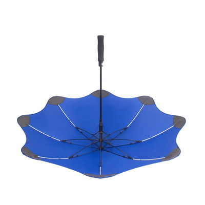 창의적인 8개의 갈비뼈 둥근 앵글 바람에 견딜 수 있는 안전 팁 로고 인쇄로 된 직선 우산