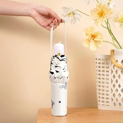 여성용 선물 핑크 마크램 보크노트 우산 자외선 보호 및 고무 코팅 핸들
