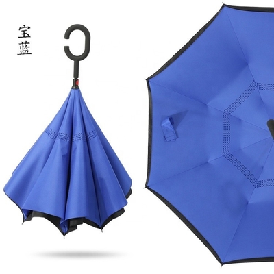 190T 포네기 천 Custom Double Layer C Shape Handle Inverted Umbrella with Logo Prints (포네기 천 Custom Double Layer C Shape Handle Inverted Umbrella with Logo Prints) 190T 포네기 천 Custom 이중 계층 C 모양 손잡이 로고 인쇄로 뒤집은 우산