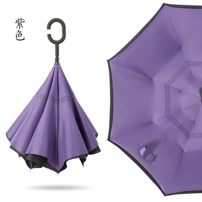 190T 포네기 천 Custom Double Layer C Shape Handle Inverted Umbrella with Logo Prints (포네기 천 Custom Double Layer C Shape Handle Inverted Umbrella with Logo Prints) 190T 포네기 천 Custom 이중 계층 C 모양 손잡이 로고 인쇄로 뒤집은 우산