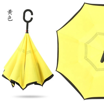 190T 포네기 천 Custom Double Layer C Shape Handle Inverted Umbrella with Logo Prints (포네기 천 Custom Double Layer C Shape Handle Inverted Umbrella with Logo Prints) 190T 포네기 천 Custom 이중 계층 C 모양 손잡이 로고 인쇄로 뒤집은 우산