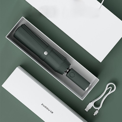 바람과 경종에 저항하는 접는 우산 재충전 가능한 LED등 열기 직경 95cm
