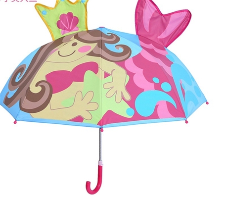 열기 직경 90cm 19inch 8K 190T Pongee Kids 우산 귀 개인화 및 귀여운