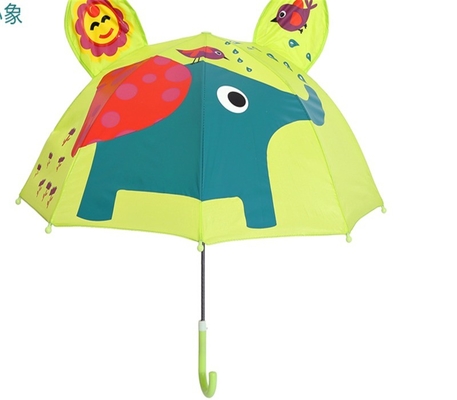 열기 직경 90cm 19inch 8K 190T Pongee Kids 우산 귀 개인화 및 귀여운