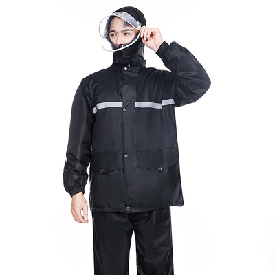 사용자 지정 로고와 반사 인쇄를 가진 성인 비 코트 세트를 업그레이드