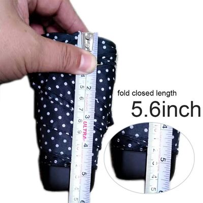 5.6 인치 길이 커스텀 블랙 코팅 패널 우산 6 접힌 커스텀 인쇄 로고