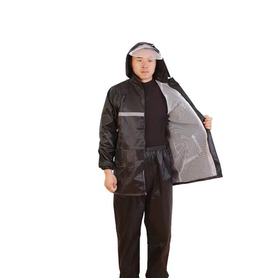 맞춤형 검은 파란색 남성 나일론 폴리에스터 PVC 코팅 오토바이를 타기 위한 레인코트