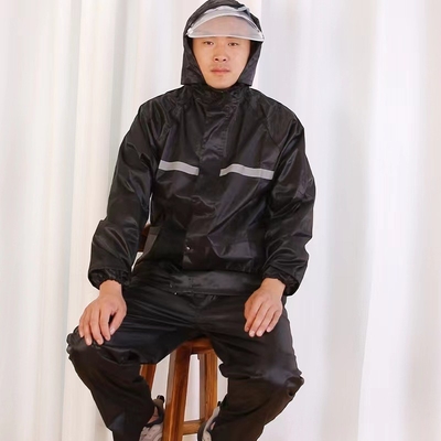 맞춤형 검은 파란색 남성 나일론 폴리에스터 PVC 코팅 오토바이를 타기 위한 레인코트