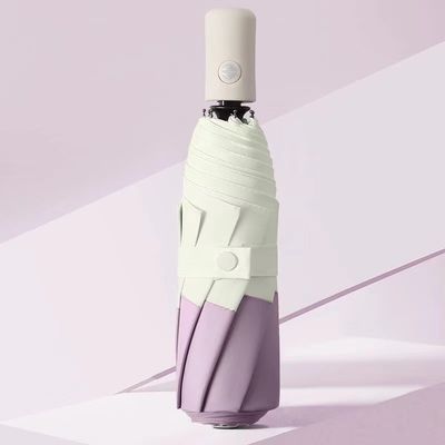 듀플 컬러 8K 3 접는 태양 보호 자동차 우산 자동 접기 MQO 100PCS