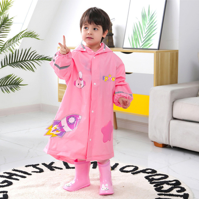 야외 RAINWEAR 만화 인쇄 된 어린이 반사 줄무늬가 있는 비장 소녀의 비장