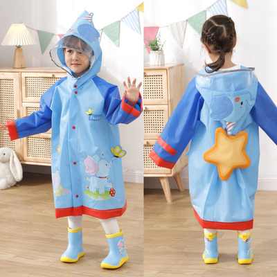 야외 RAINWEAR 만화 인쇄 된 어린이 반사 줄무늬가 있는 비장 소녀의 비장