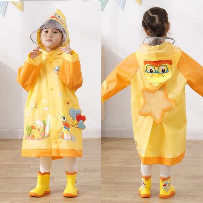 야외 RAINWEAR 만화 인쇄 된 어린이 반사 줄무늬가 있는 비장 소녀의 비장