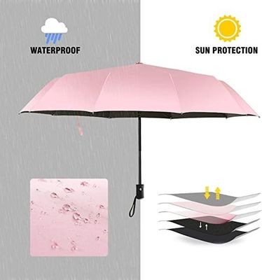 금속 셰프트 분홍색 여자의 여행 우산 햇볕 빗자루 가벼운 자동 개방