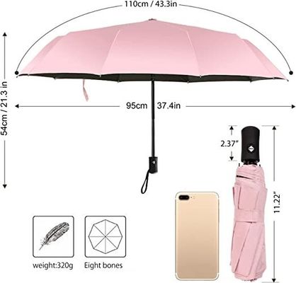금속 셰프트 분홍색 여자의 여행 우산 햇볕 빗자루 가벼운 자동 개방
