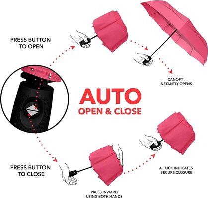 23인치*10k 로즈 파우더 컬러 가짜 더블 캐노피 여행 우산