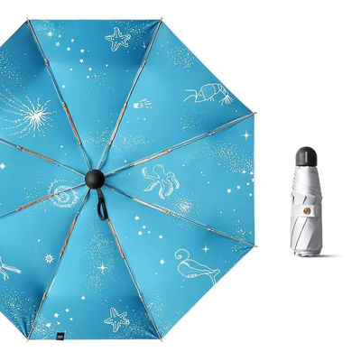 티타늄 실버 빅토리아 시크릿 프린팅 꽃 우산 성인 및 기업 선물