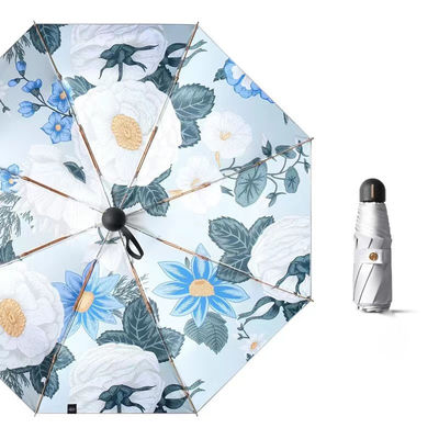 티타늄 실버 빅토리아 시크릿 프린팅 꽃 우산 성인 및 기업 선물