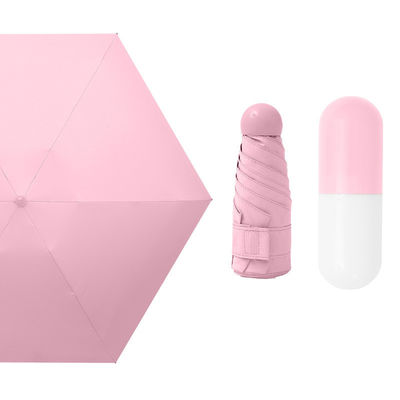 폴리에스테르 미니 5 폴드 항 자외선 알약 검은색 코팅 우산 비 주머니 접이 우산