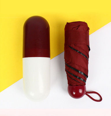 폴리에스테르 미니 5 폴드 항 자외선 알약 검은색 코팅 우산 비 주머니 접이 우산