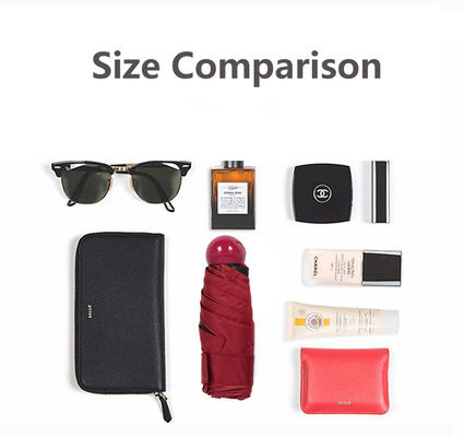 폴리에스테르 미니 5 폴드 항 자외선 알약 검은색 코팅 우산 비 주머니 접이 우산