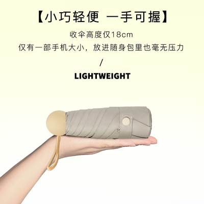 5번 접는 우산 여성 자외선 차단기 휴대용 선명한 우산 비닐 자외선 캡슐 우산