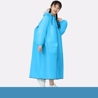 야외 활동 하이킹 레인코트 학교 여행 지퍼와 반사 스트립이 있는 폰초