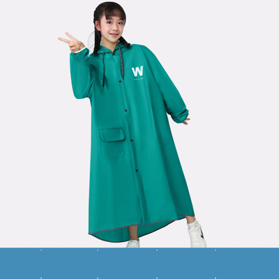 야외 활동 하이킹 레인코트 학교 여행 지퍼와 반사 스트립이 있는 폰초