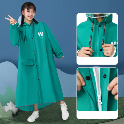 야외 활동 하이킹 레인코트 학교 여행 지퍼와 반사 스트립이 있는 폰초