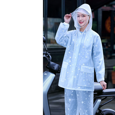 두꺼운 PVC 직물 레인코트 레인 바지 남성과 여성용 슈트 사용자 지정 로고 인쇄