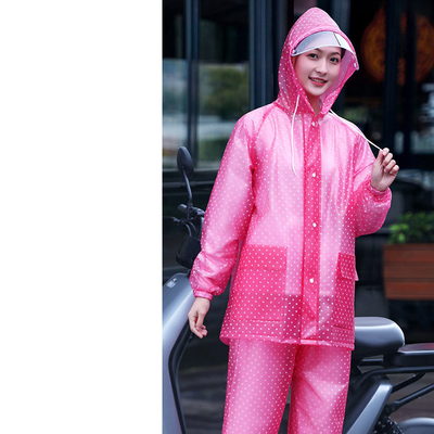 두꺼운 PVC 직물 레인코트 레인 바지 남성과 여성용 슈트 사용자 지정 로고 인쇄
