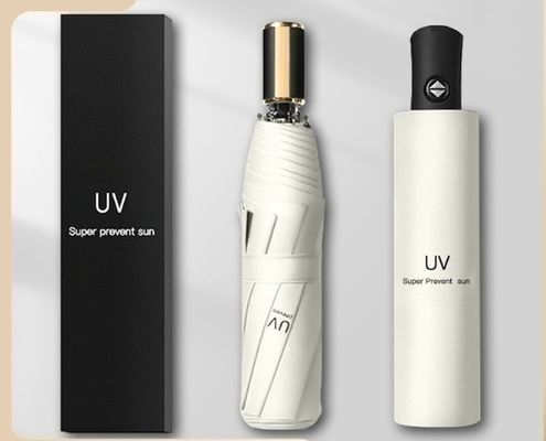 미니멀리즘 디자인 스타일 자동 3 겹 10 뼈 접이성 태양 바람 막는 우산