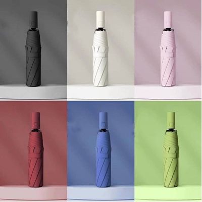 남녀용 콤팩트 삼중 접기 유리섬유 프레임 여행용 태양 자외선 우산