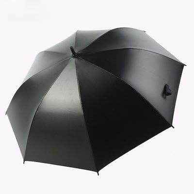 클래식 디자인 스타일 직선 골프 우산 자동 개방 및 검은색 코팅 유리 섬유