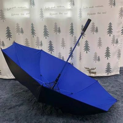 클래식 디자인 스타일 직선 골프 우산 자동 개방 및 검은색 코팅 유리 섬유