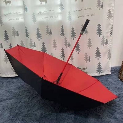 클래식 디자인 스타일 직선 골프 우산 자동 개방 및 검은색 코팅 유리 섬유