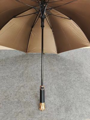 금과 검은색 코팅 직선 자동 오픈 우산 비즈니스 선물용 사용자 지정 인쇄물