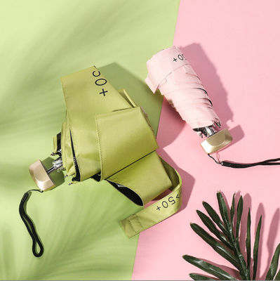 소녀용 미니 주머니 우산 주문형 인쇄 로고 5 폴드 비닐 자외선 보호 자외선 우산