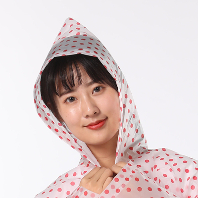 비가 내리는 야외 활동 하이킹 길게 재사용 가능한 성인용 방수 EVA 레인코트