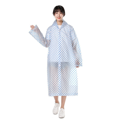 비가 내리는 야외 활동 하이킹 길게 재사용 가능한 성인용 방수 EVA 레인코트