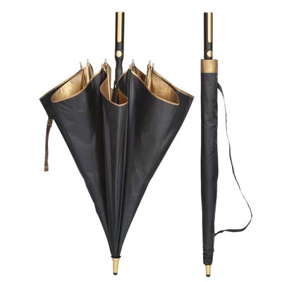 직선 패턴 골프 사이즈 EVA 부드러운 손잡이와 은 코팅을 가진 비 우산