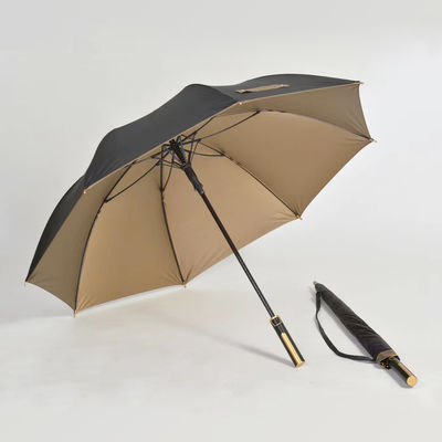 직선 패턴 골프 사이즈 EVA 부드러운 손잡이와 은 코팅을 가진 비 우산