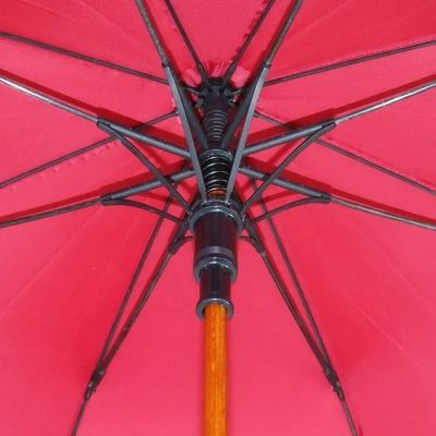 오토 오픈 긴 유리섬유 프레임 나무 손잡이 및 사용자 정의 디자인과 함께 스틱 우산