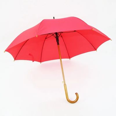 오토 오픈 긴 유리섬유 프레임 나무 손잡이 및 사용자 정의 디자인과 함께 스틱 우산